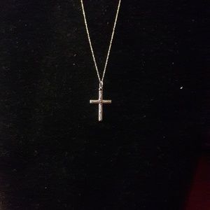 10k solid yellow gold cross 18in gold chain